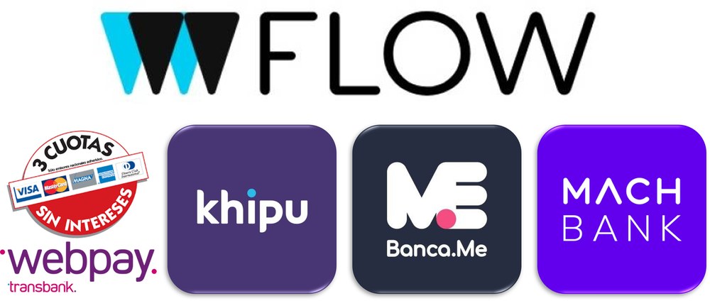 Flow: Webpay 3 cuotas sin intereses, Khipu, Banca.Me y MACH